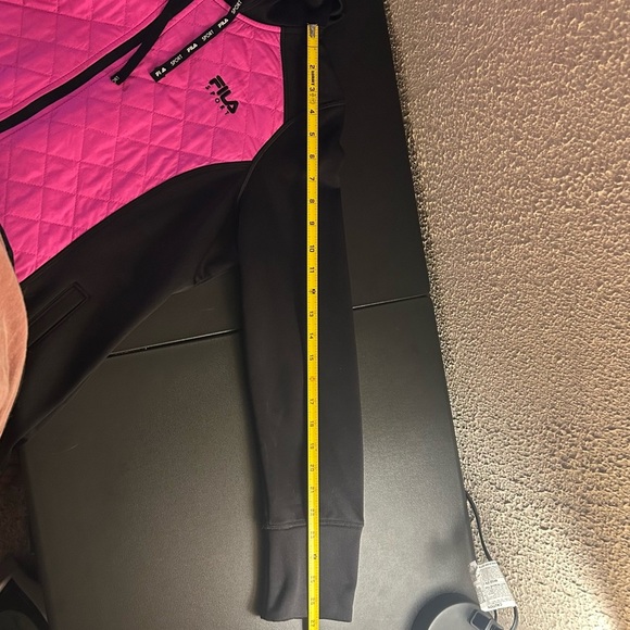 Fila Sport Girl's Full Zip Hooded Jacket Pink/Black Athletic Sports Workout - Picture 10 of 10